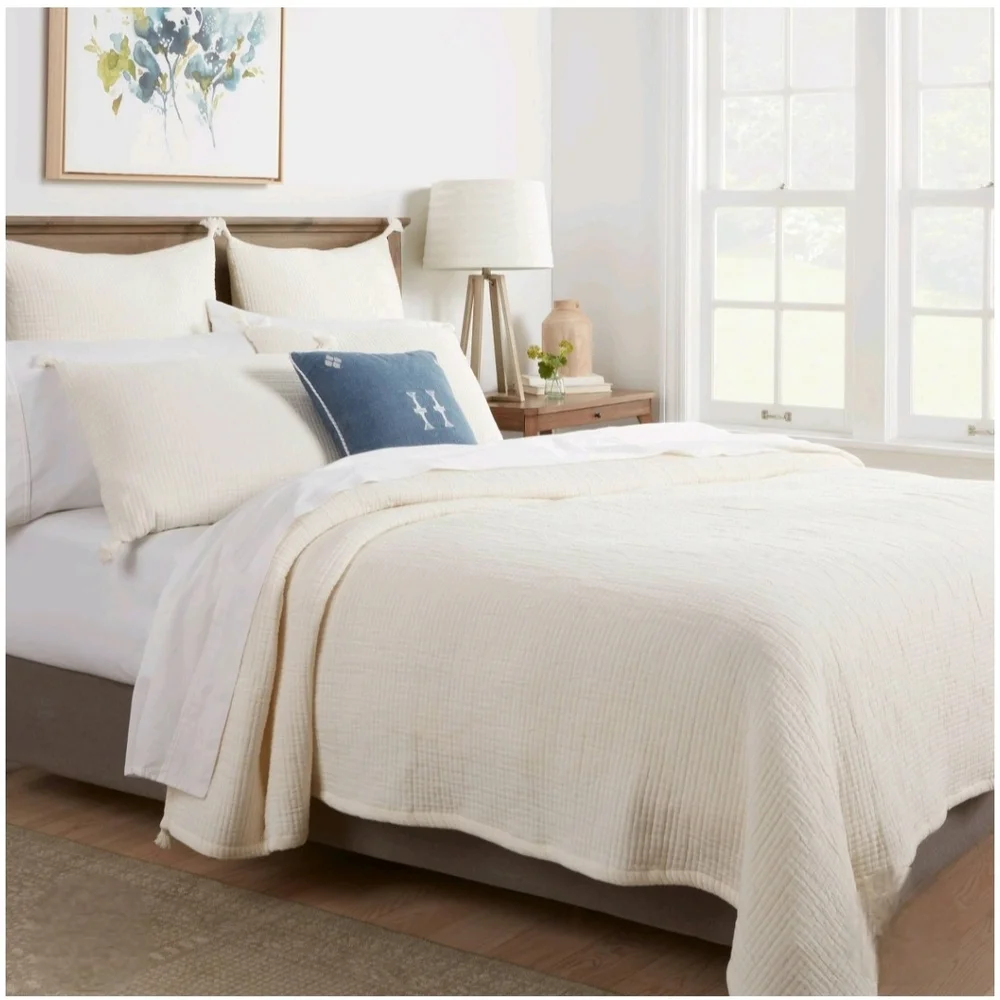 Threshold King Double Cloth Quilt Cream